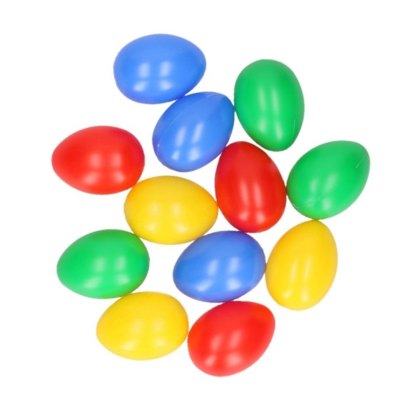 12x stuks Gekleurde plastic eieren 4 ,5 cm