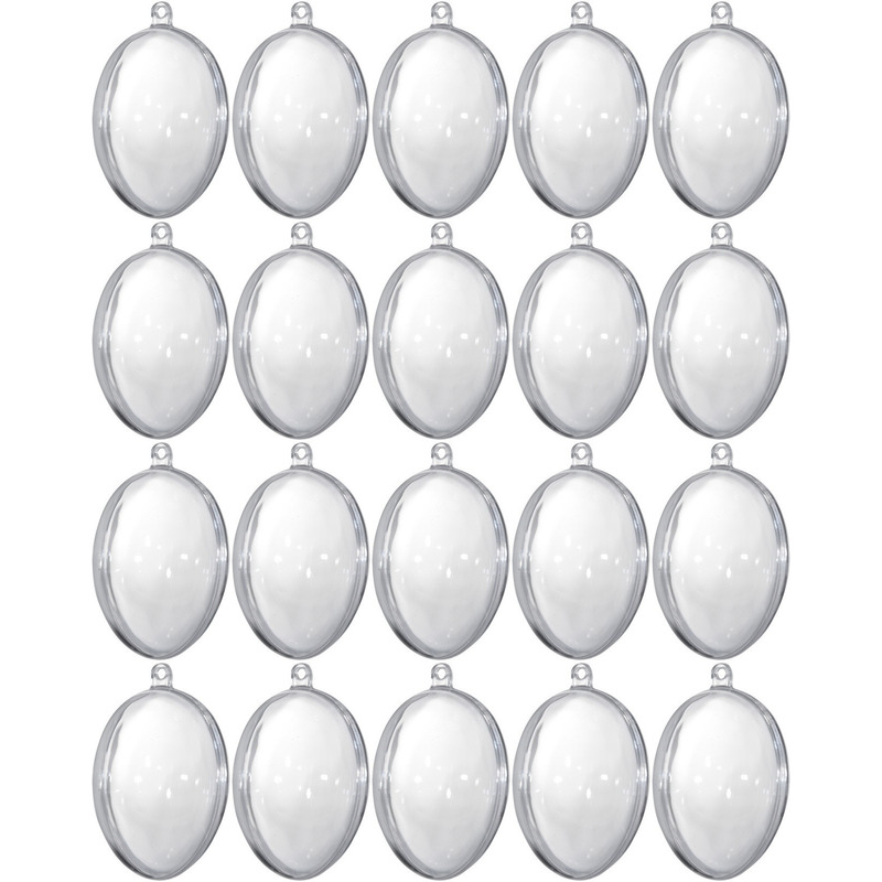 20x Transparante eitjes 6 cm om mee te knutselen