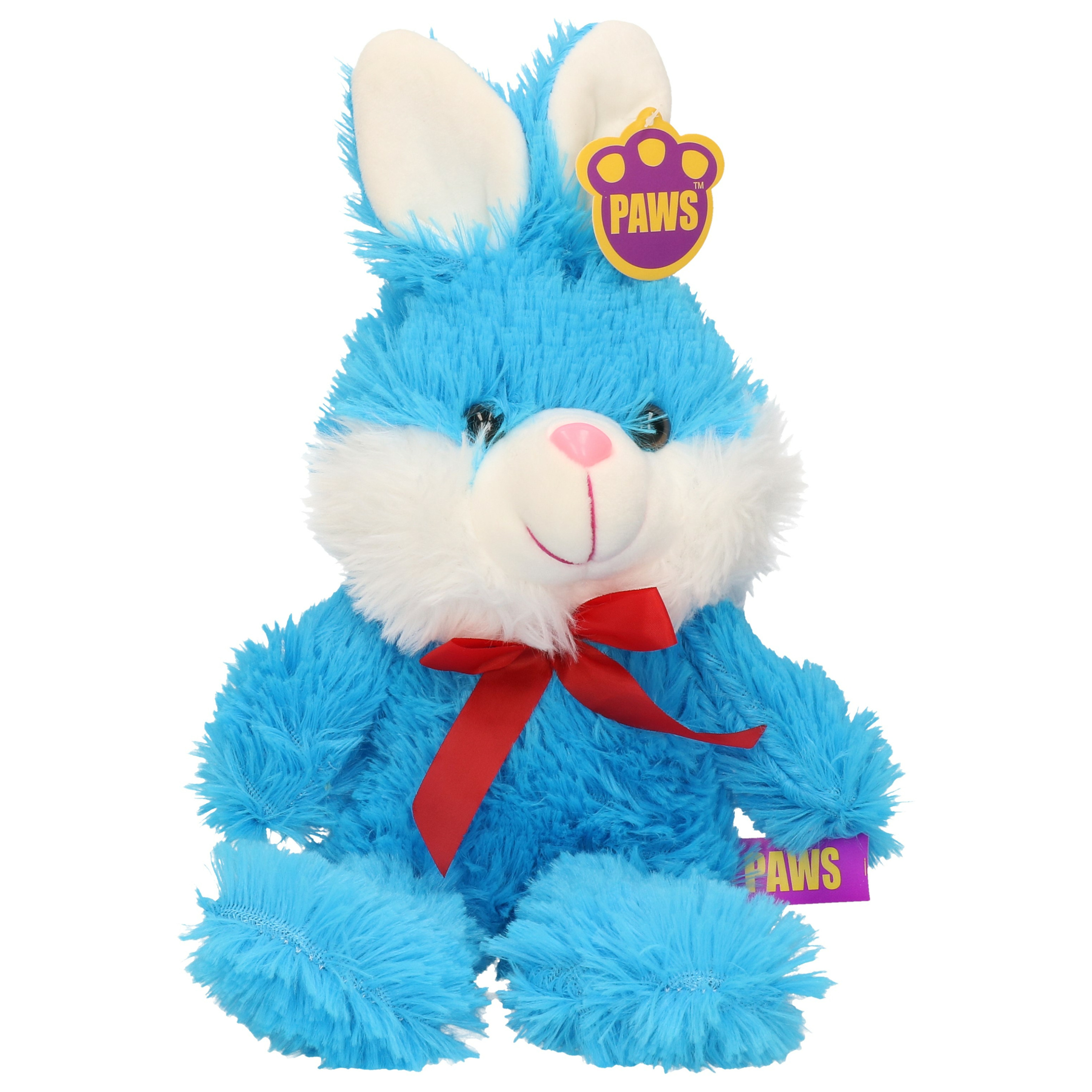 Paashaas-haas-konijn knuffel dier zachte pluche blauw cadeau 32 cm met strikje