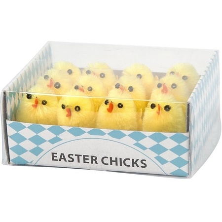 12x Yellow Easter chicks 3 cm
