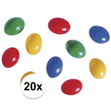20x plastic paaseieren in leuke kleuren