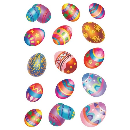 30x Coloured easter eggs stickers
