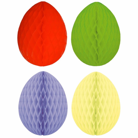Set of 4x colored easter eggs honeycombs 20 cm