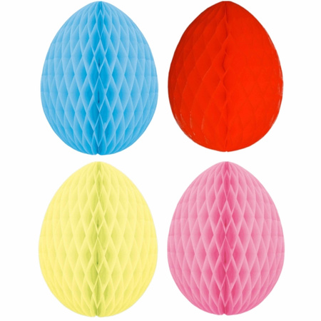 Set of 4x colored easter eggs honeycombs 20 cm