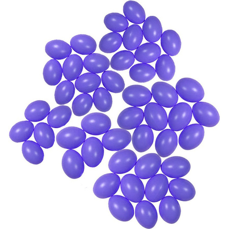 50x Purple plastic eggs decoration 4 and 6 cm hobby