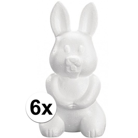 6x Styrofoam hare 23 cm
