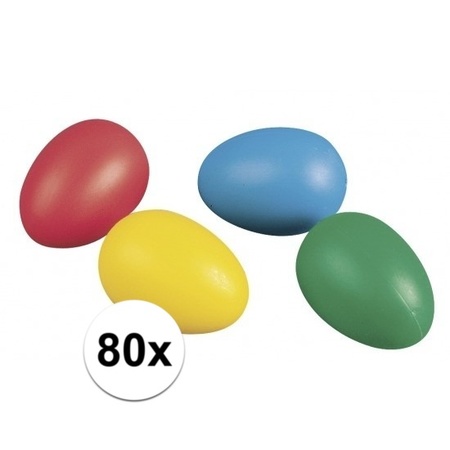 80 plastic paaseieren in leuke kleuren