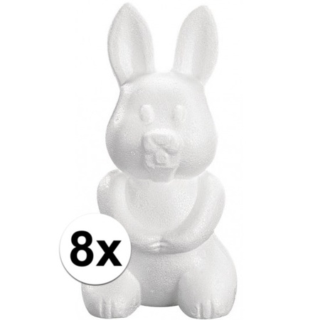 8x Styrofoam hare 23 cm