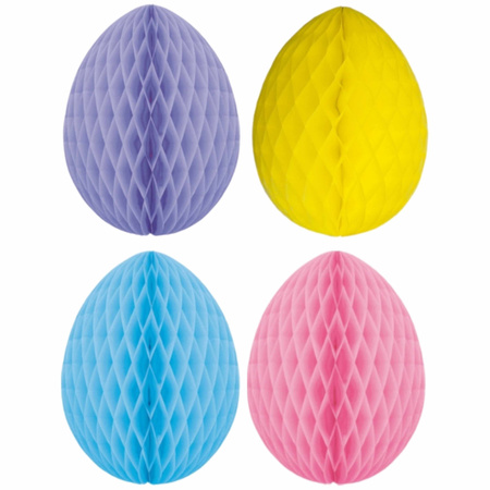Set of 8x colored easter eggs honeycombs 10 cm