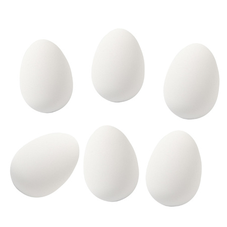 8x Witte kunststof ganzen eieren hobby/knutsel materiaal 8 cm