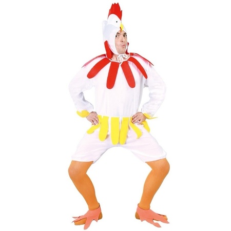 Chicken/rooster costume white for adults