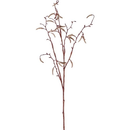 Bellatio flowers & plants Kunsttakken - 3x - berkenkatjes - 66 cm