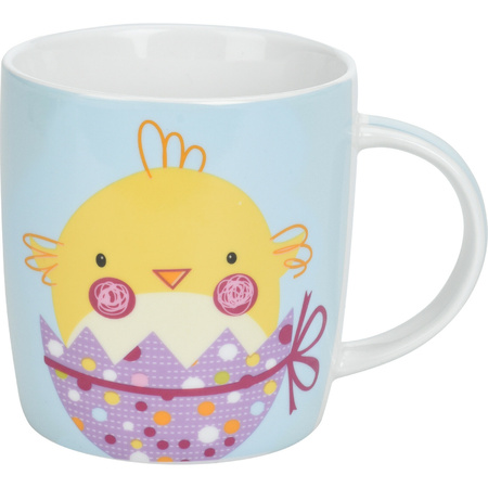 Easter mug with Easter chick - blue - porcelain - 370 ml
