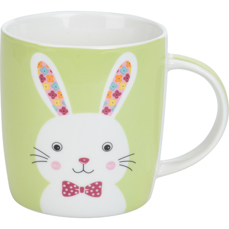 Easter mug with Easter Bunny - green - porcelain - 370 ml