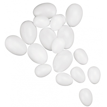 50 witte nep eieren plastic 4,5 cm