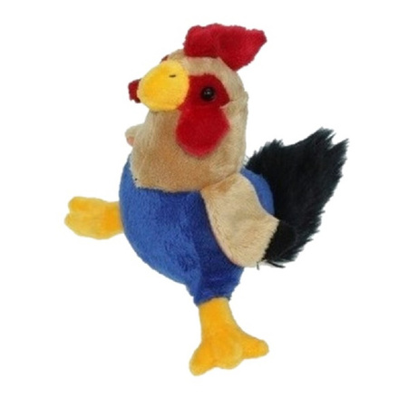 Soft toy chicken/rooster 20 cm with 12x mini chicklets 3 cm