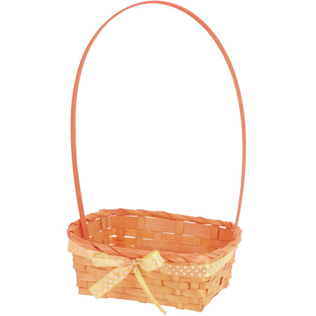 Wicker basket orange with handle 39 cm